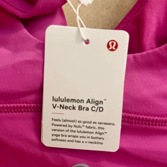 Lululemon Pink V-Neck Sports Bra - Picture 3 of 6